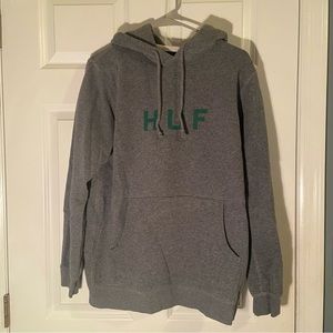 HUF Logo Pullover Hoodie - Gray with Forest Green Logo